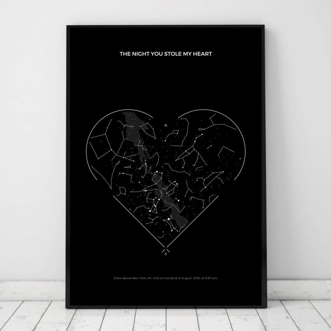 Under Lucky Stars - heart-black-white