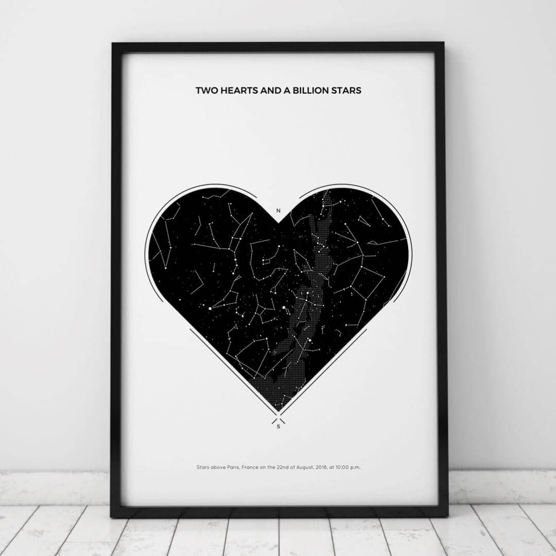 Under Lucky Stars - heart-white-black