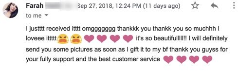 Customer love letter